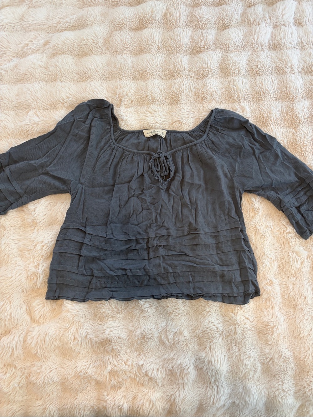 VINTAGE Blue/Gray Abercrombie & Fitch Flowy Top Size XS